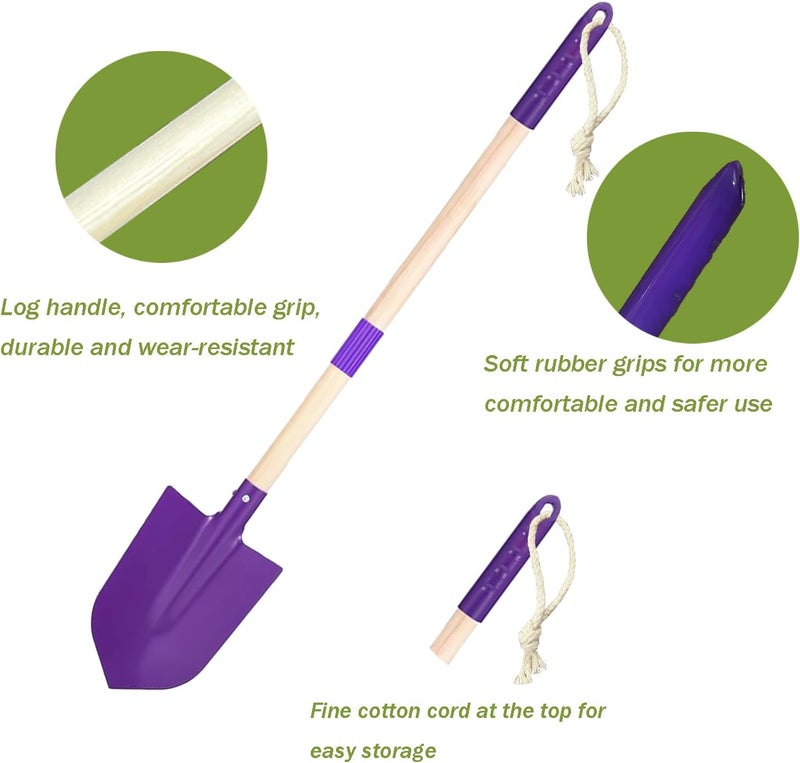 Xifando Small Garden Shovel-Kid's Size Wooden Handle Metal Head Shovel (Purple) - Image 1